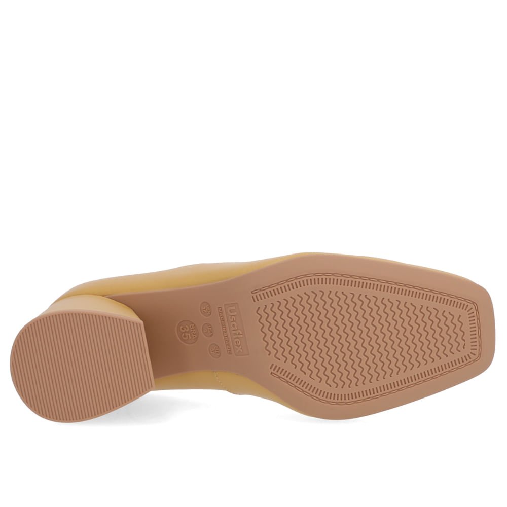 Scarpin Couro Amarelo Salto Bloco Amarelo 5