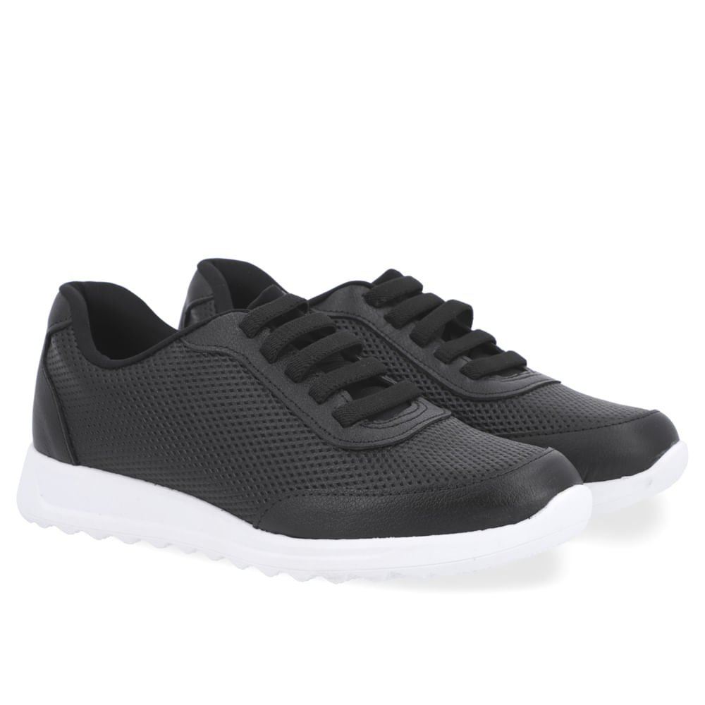 Tênis Casual Preto Couro Preto 2