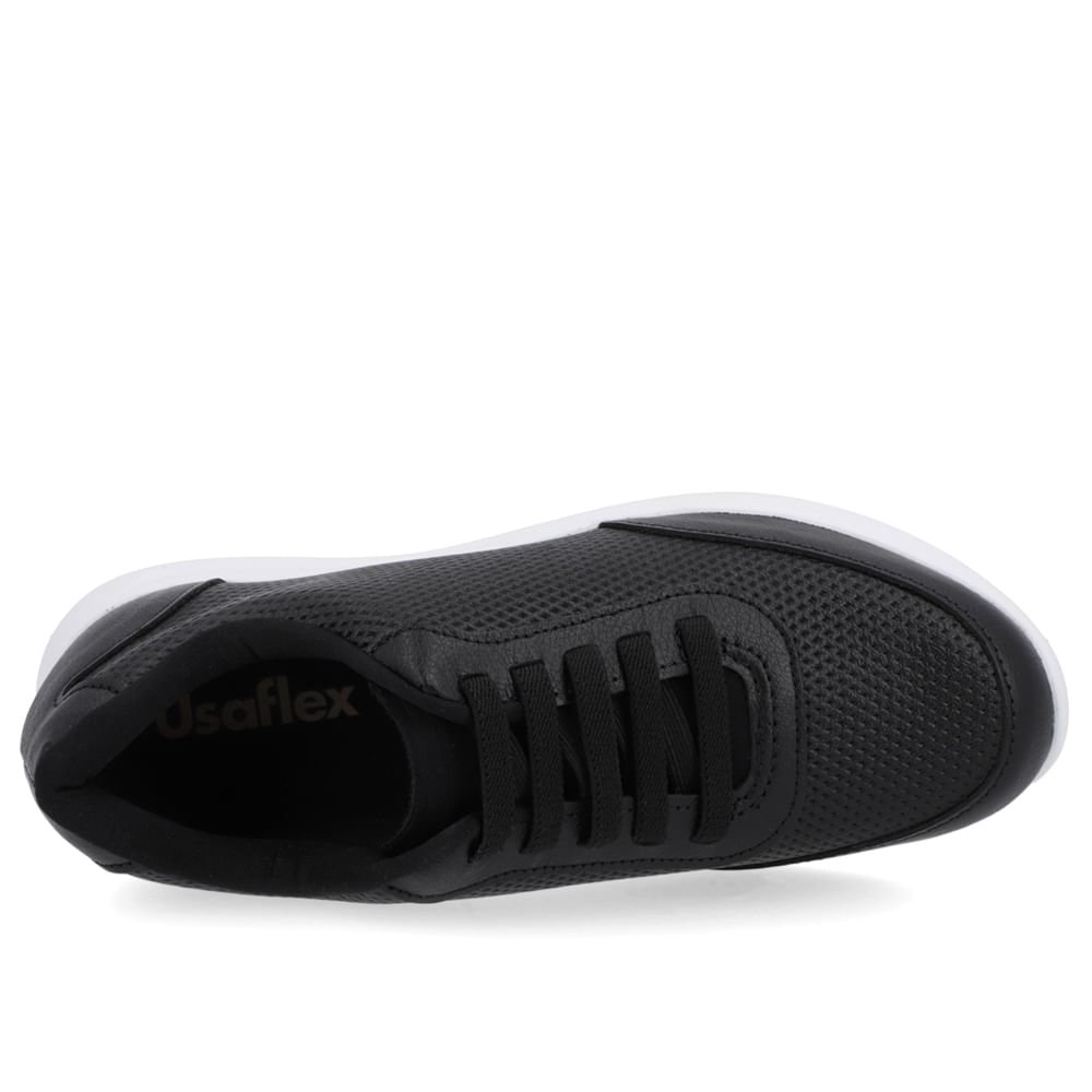 Tênis Casual Preto Couro Preto 4