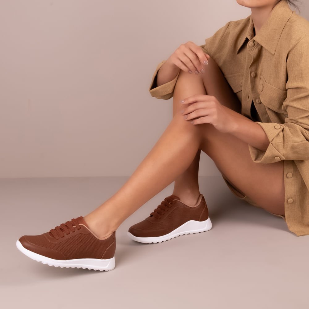 Tênis Casual Marrom Couro Marrom 4