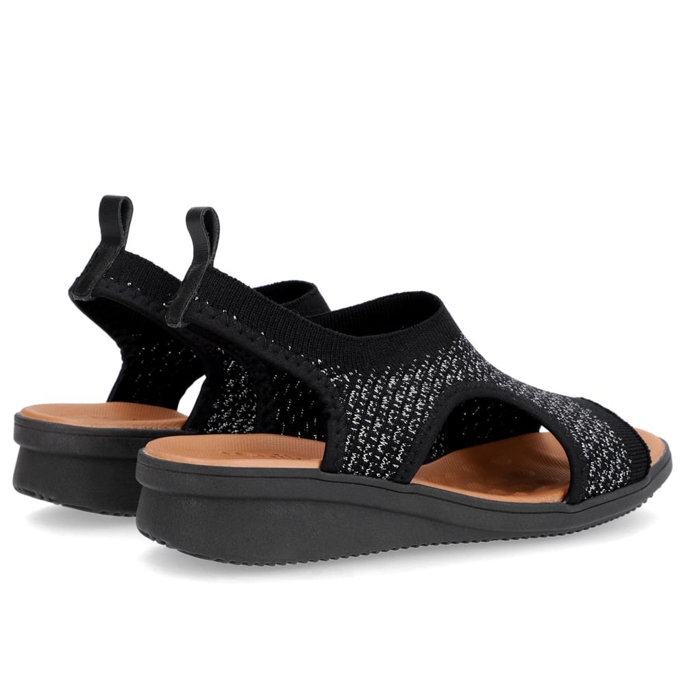 Sandália Plataforma Tecido Tricot Preto Preto 3