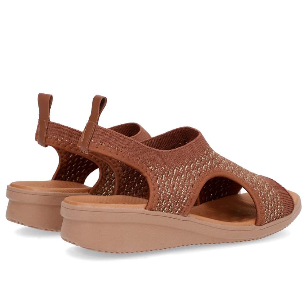 Sandália Plataforma Tecido Tricot Marrom Marrom 3