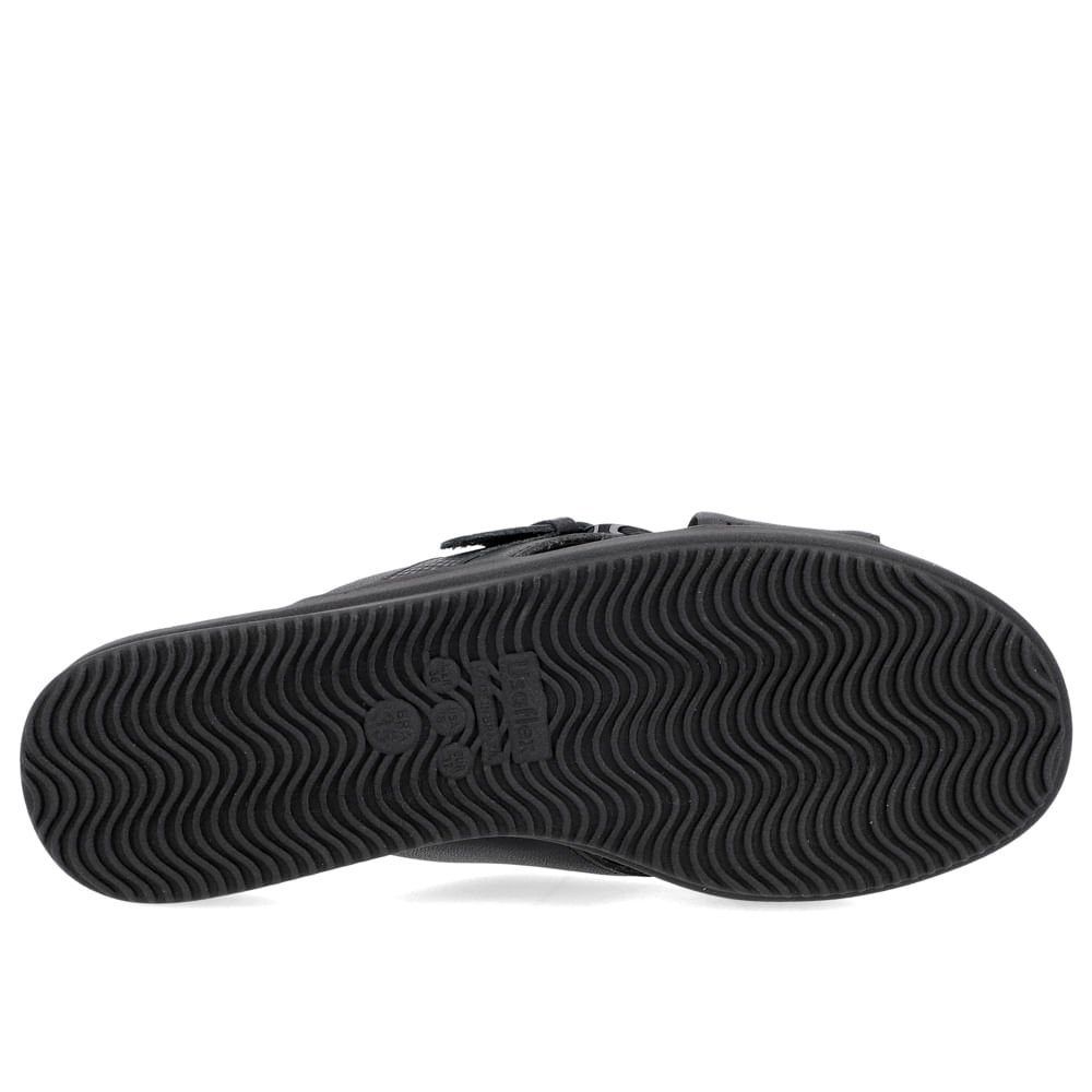 Tamanco Plataforma Couro Preto Enfeite Fivela Preto 5