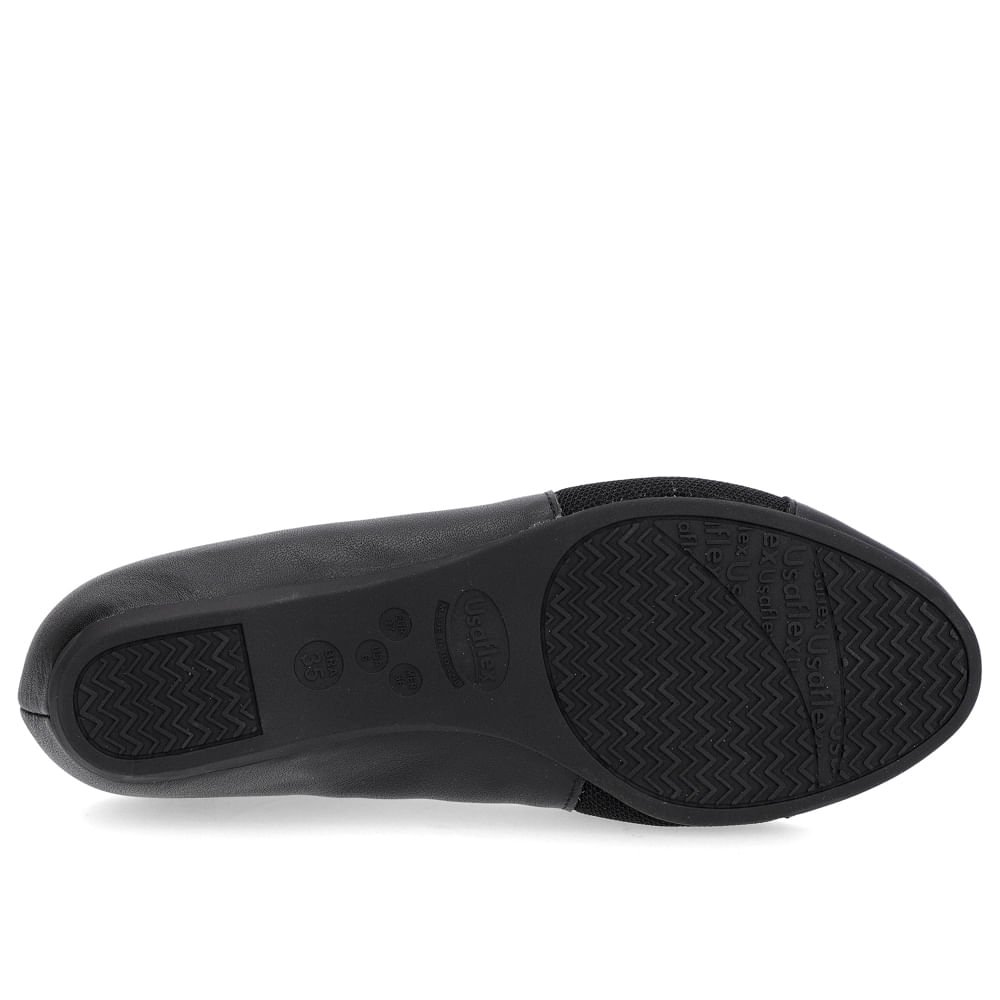 Sapatilha Preto Couro Enfeite Brilho Preto 5