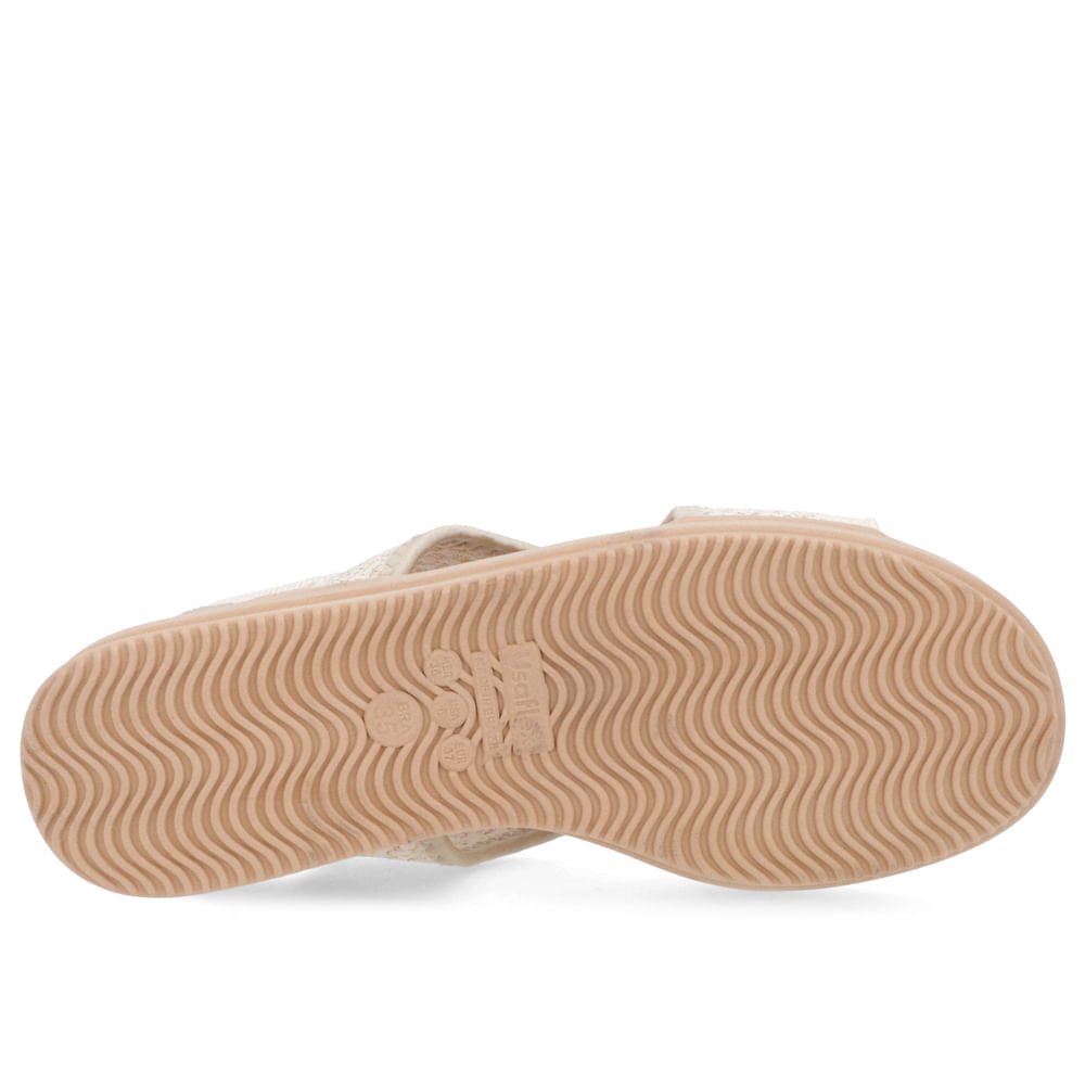 Sandália Plataforma Tecido Tricot Bege Bege 5