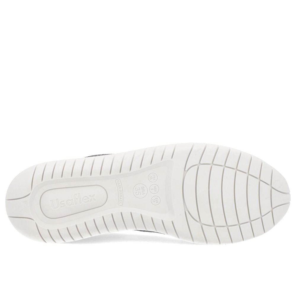 Tênis Casual Preto Couro Cadarço Elástico Preto 5