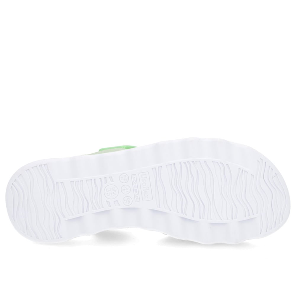 Sandália Verde Perolada Baixa Couro Fivela Verde 5