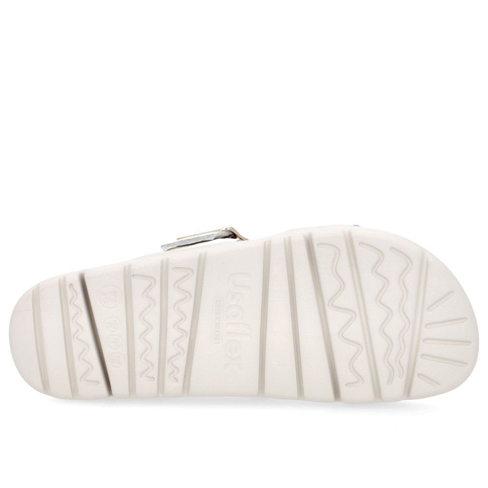 Slide Birken Branca Couro Fivela Branco 5