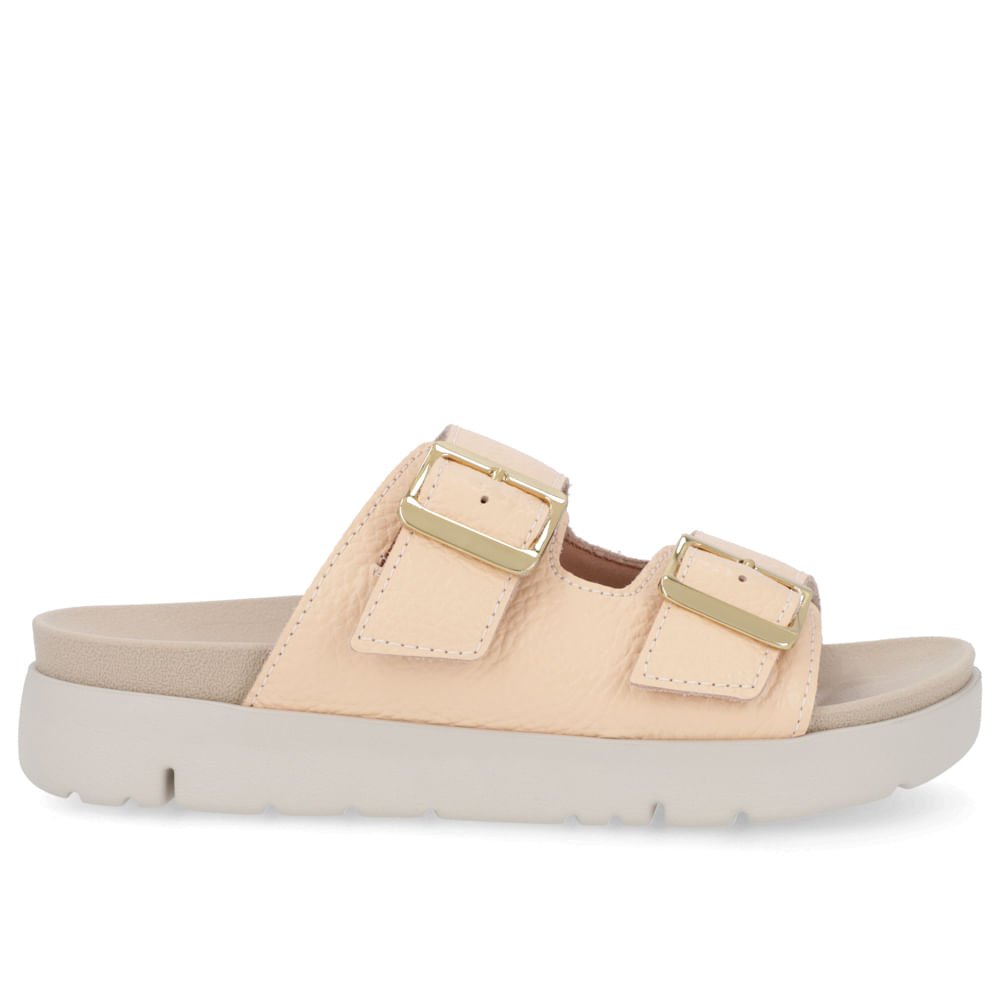 Slide Birken Laranja Claro Couro Fivela Laranja 1