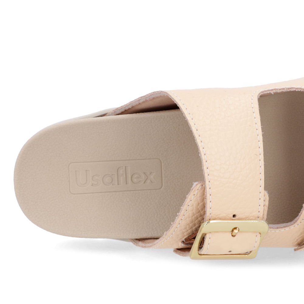 Slide Birken Laranja Claro Couro Fivela Laranja 4