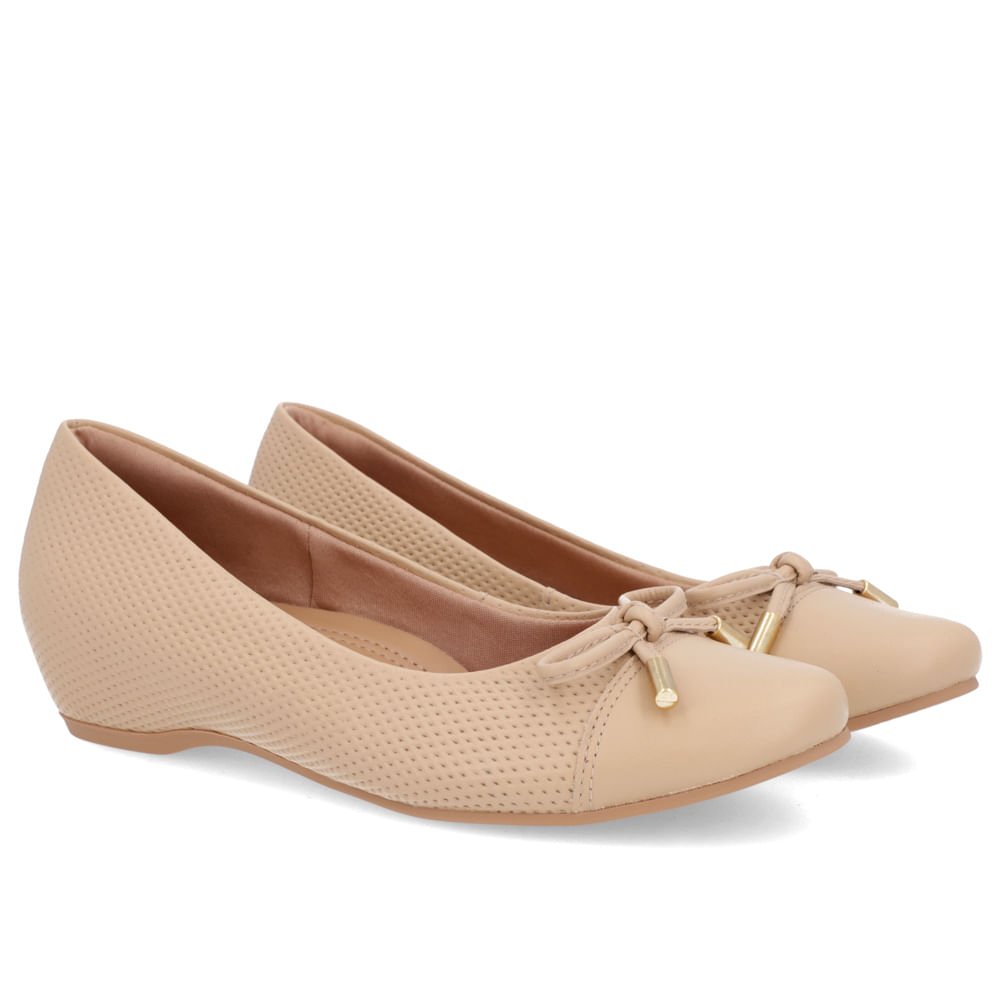 Sapatilha Bege Couro Estampa Bege 2