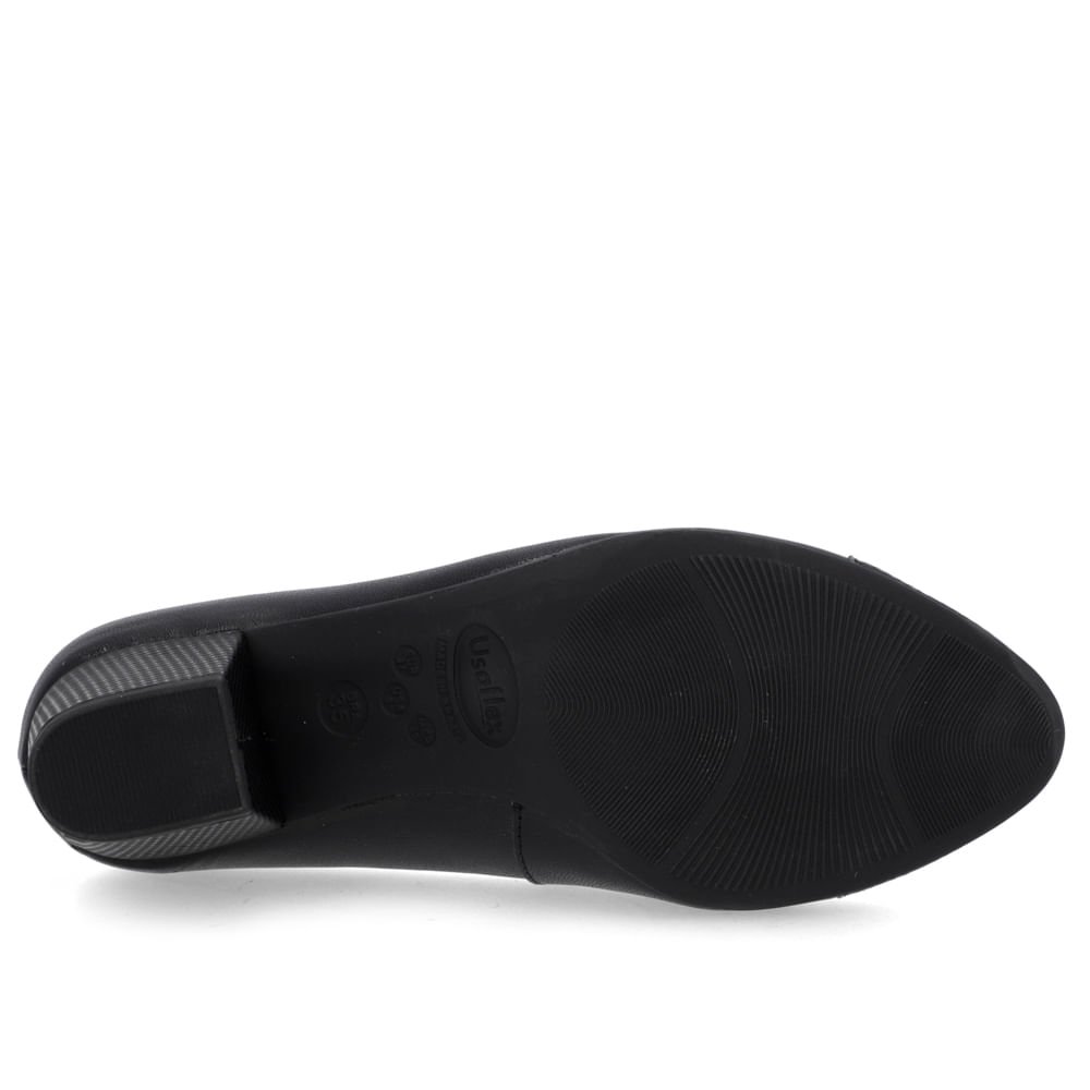 Scarpin Couro Preto Salto Bloco Brilho Preto 5