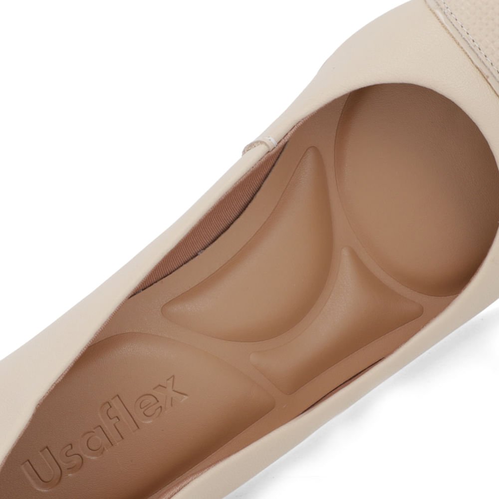 Scarpin Couro Bege Salto Bloco Bico Textura Bege 4