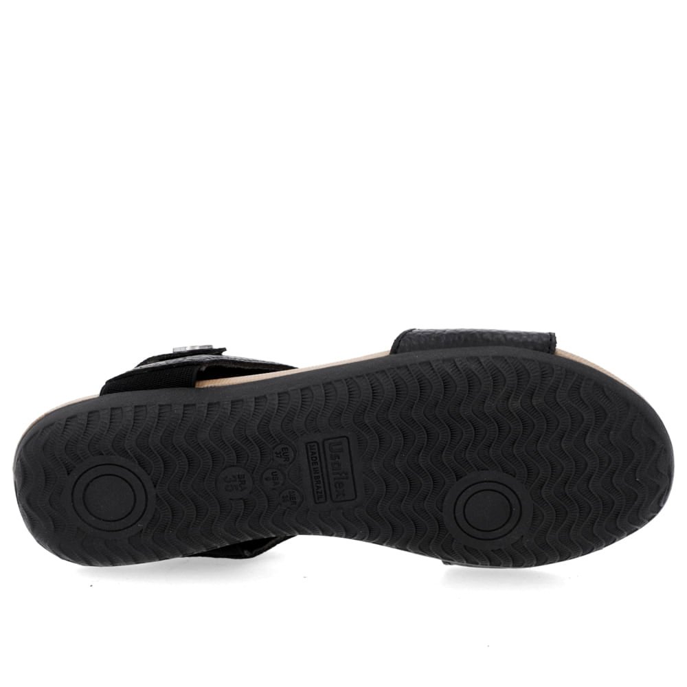 Sandália Baixa Couro Preta Preto 5