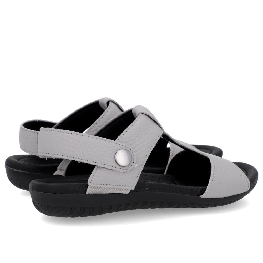 Sandália Baixa Couro Cinza Cinza 3