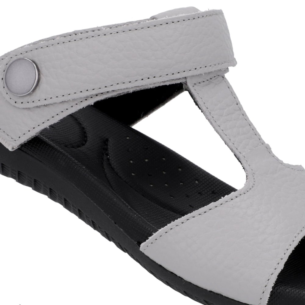 Sandália Baixa Couro Cinza Cinza 4