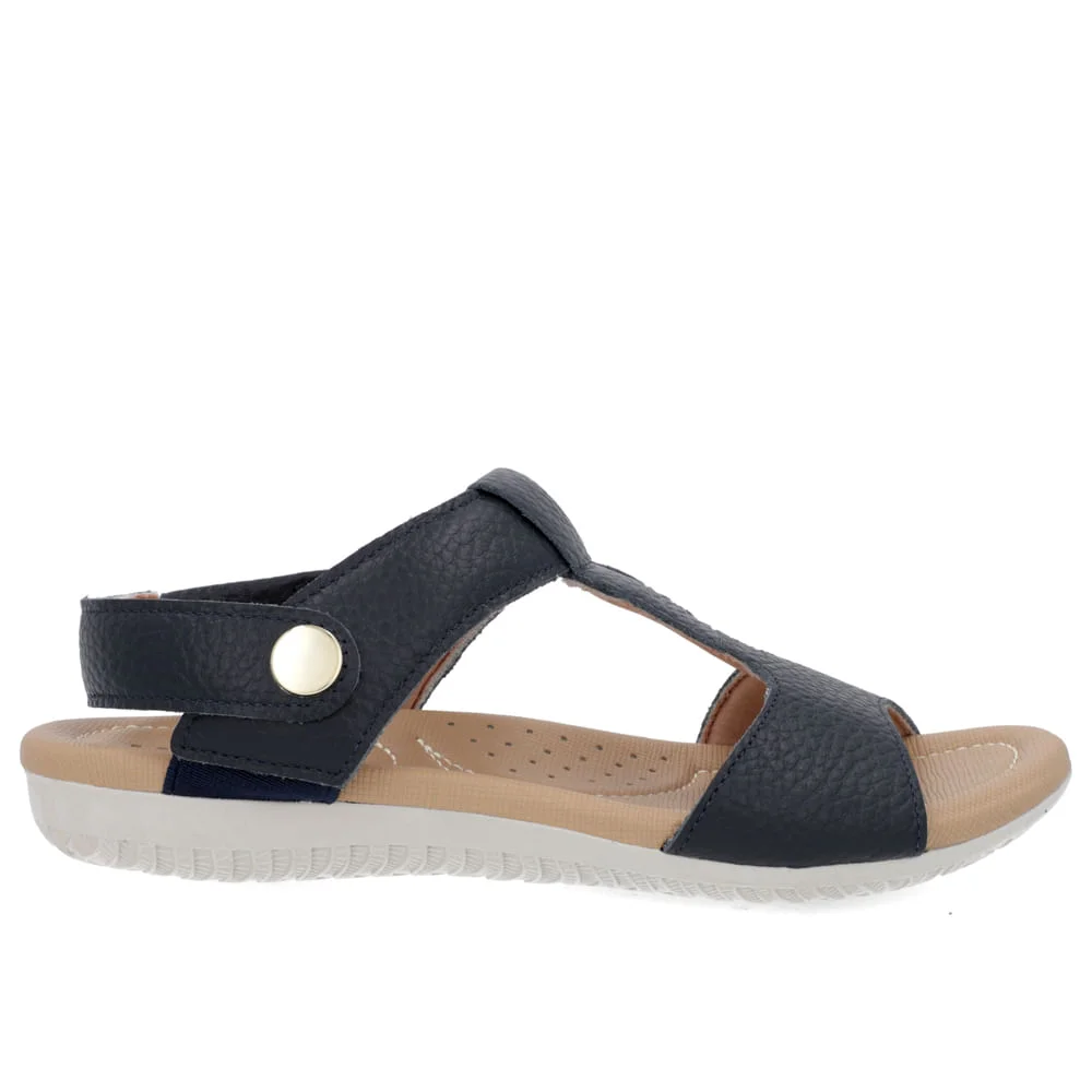 Sandália Baixa Couro Azul