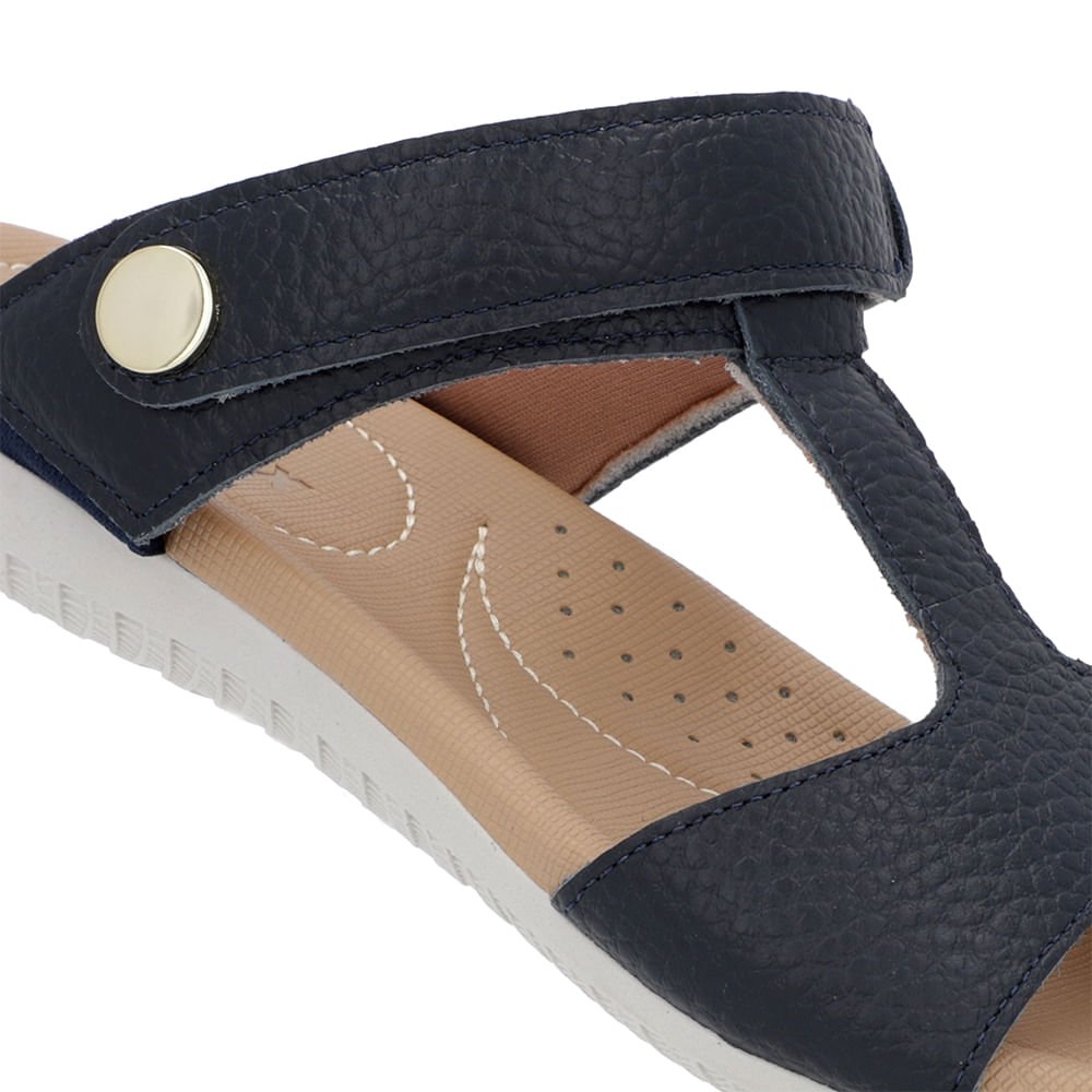 Sandália Baixa Couro Azul Azul 4