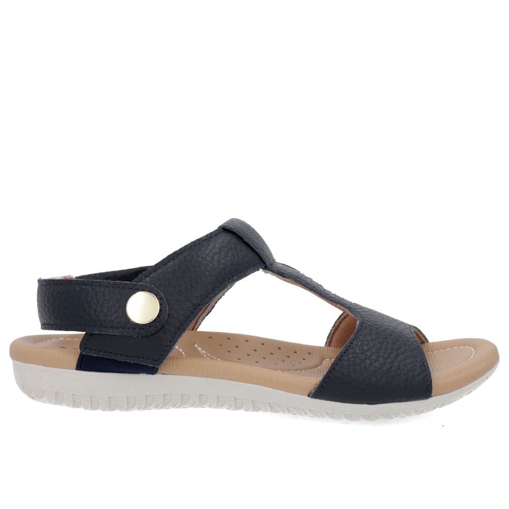 Sandália Baixa Couro Azul