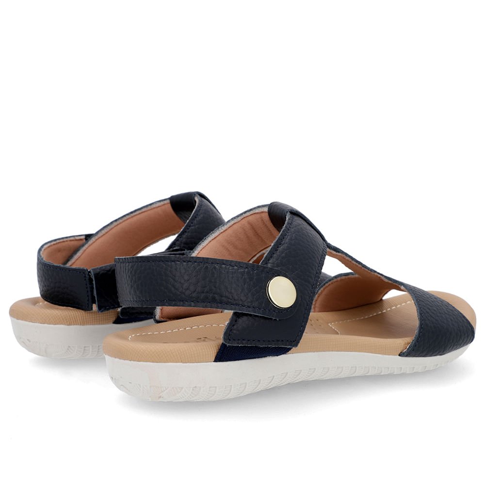 Sandália Baixa Couro Azul Azul 3