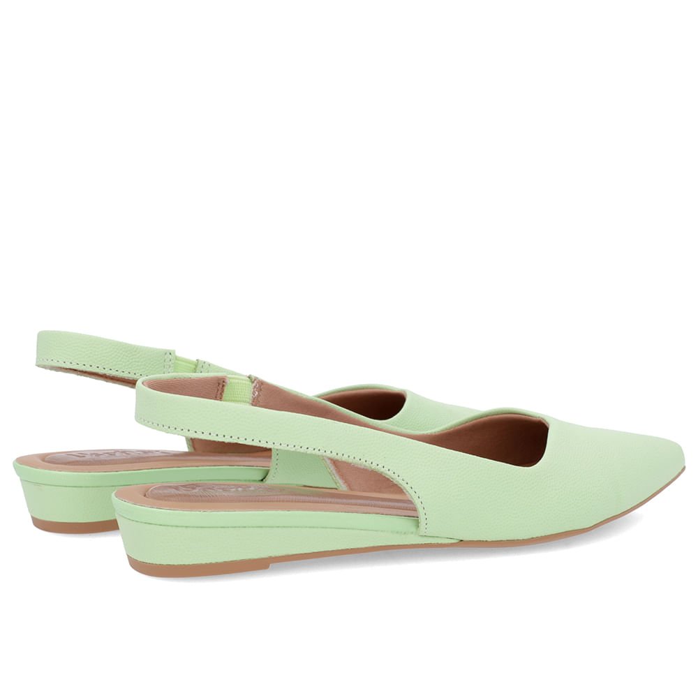 Slingback Verde Couro Salto Anabela Verde 3