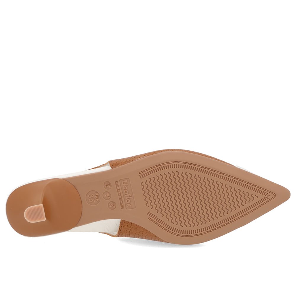 Slingback Marrom Couro Salto Fino Marrom 5