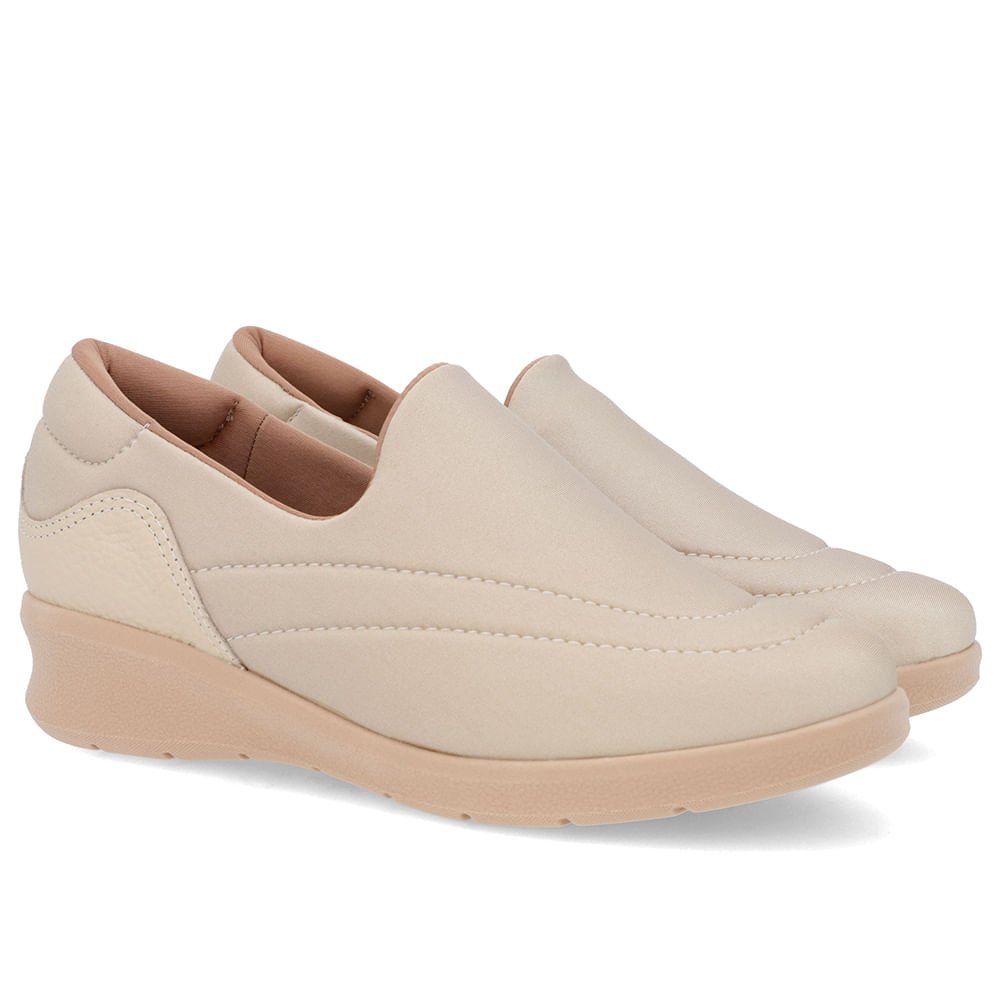 Tênis Slip On Bege Elastano Bege 2