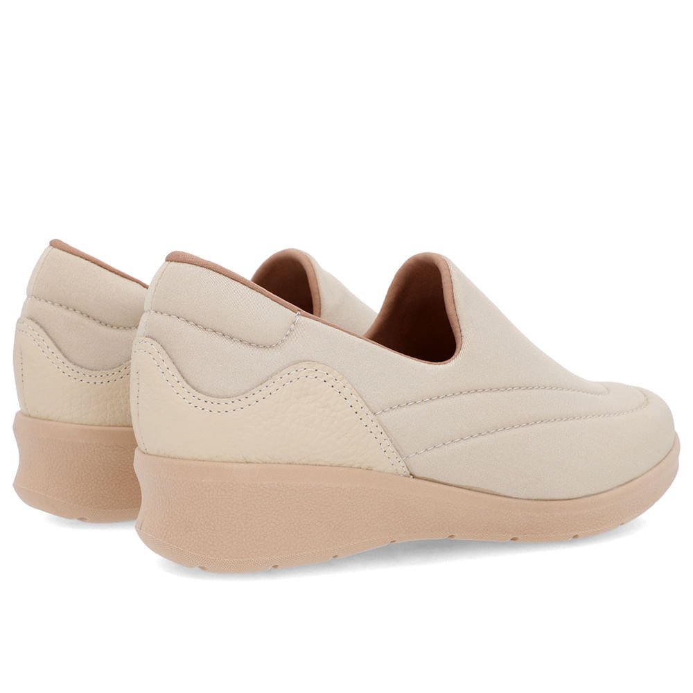 Tênis Slip On Bege Elastano Bege 3
