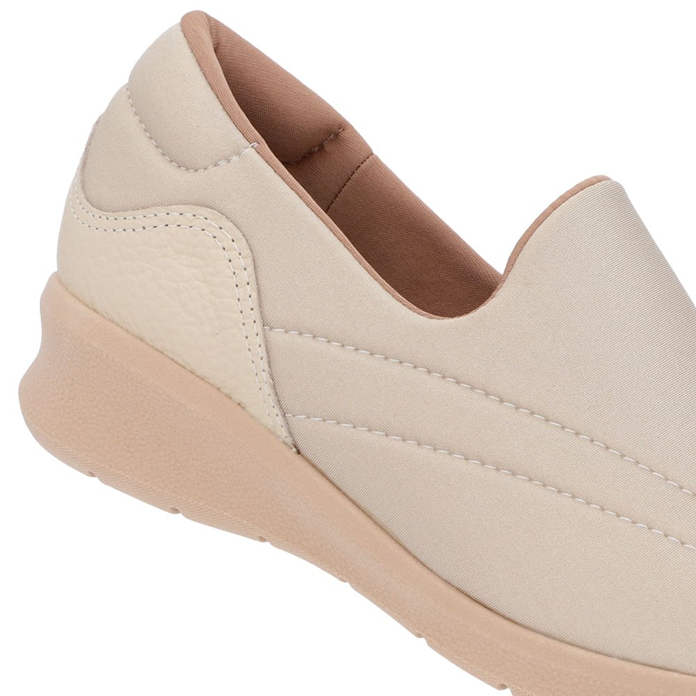 Tênis Slip On Bege Elastano Bege 4