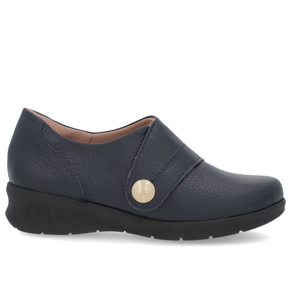 Tênis Plataforma Azul Couro