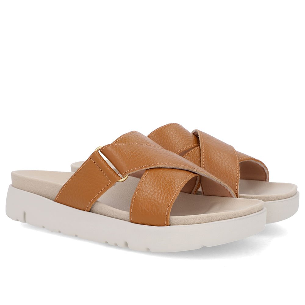 Tamanco Tiras Couro Marrom Marrom 2