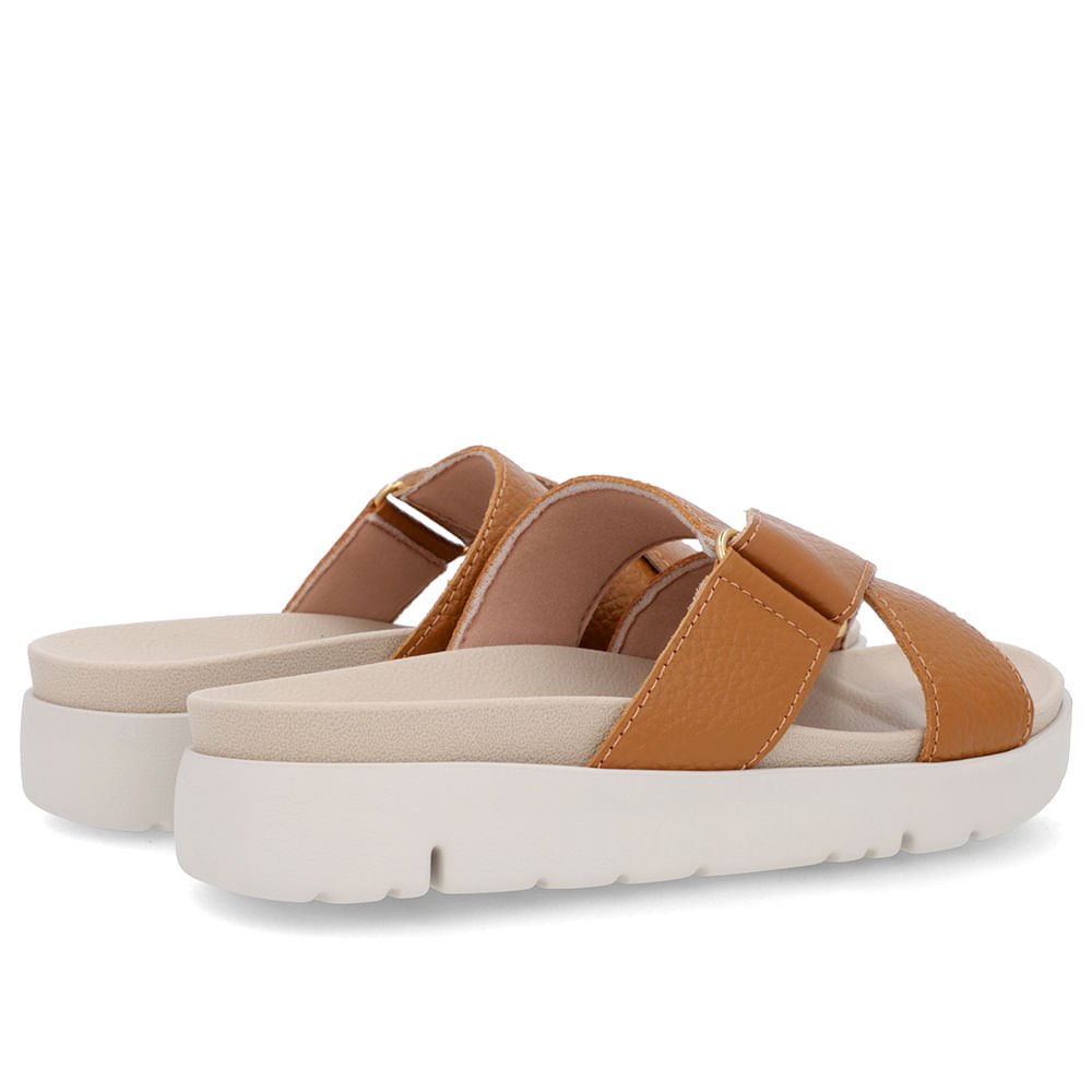 Tamanco Tiras Couro Marrom Marrom 3