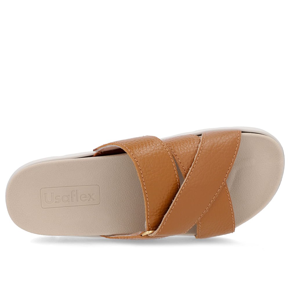 Tamanco Tiras Couro Marrom Marrom 4