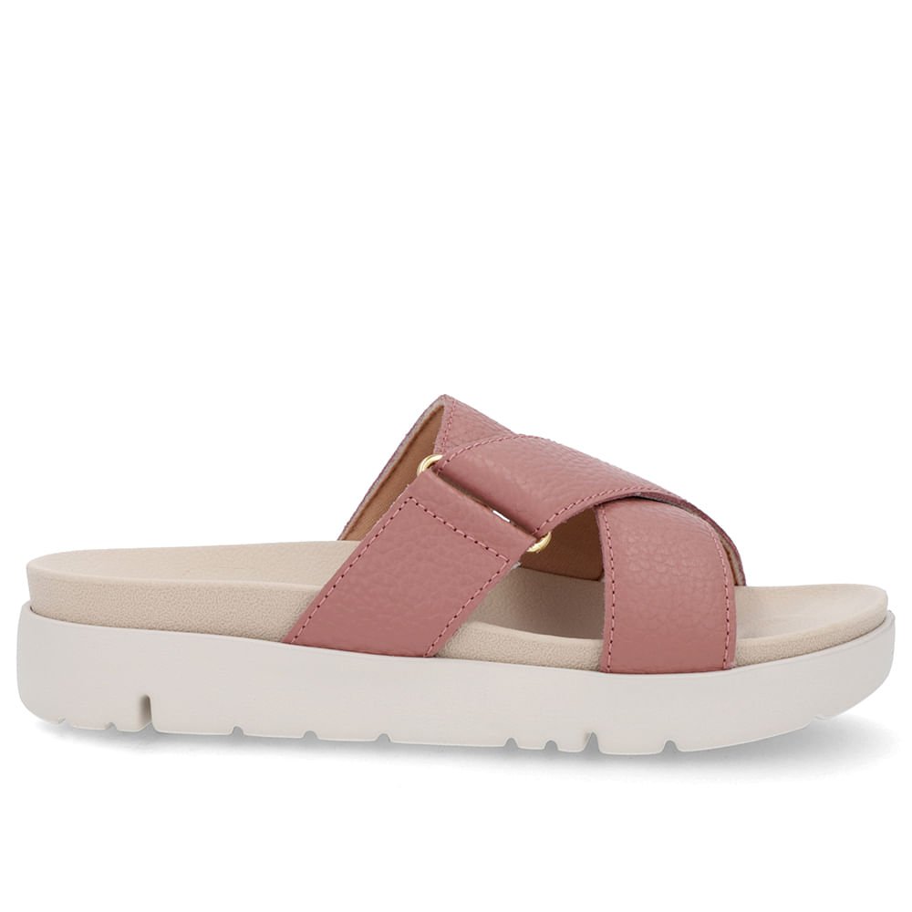 Tamanco Tiras Couro Rosa Rosa 1