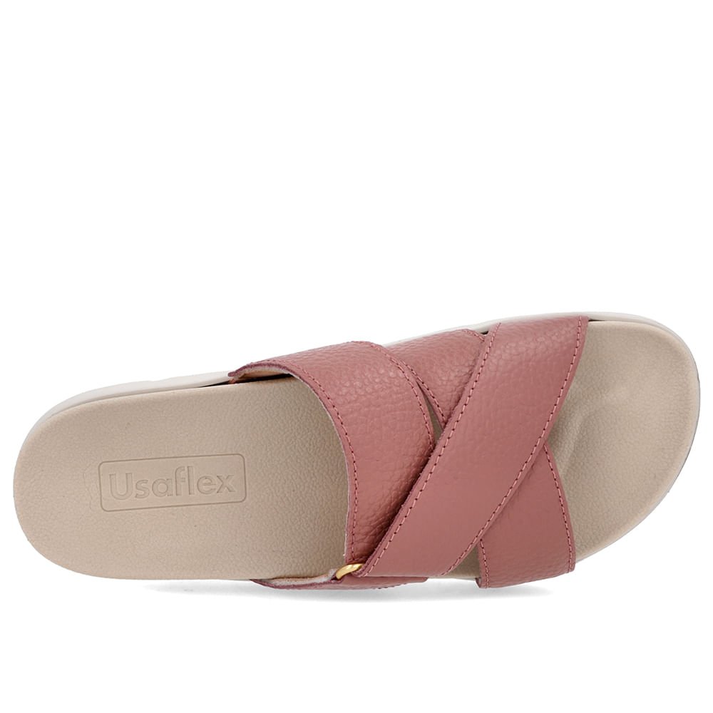 Tamanco Tiras Couro Rosa Rosa 4