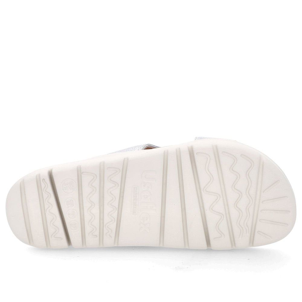 Tamanco Tiras Couro Prata Prata 5