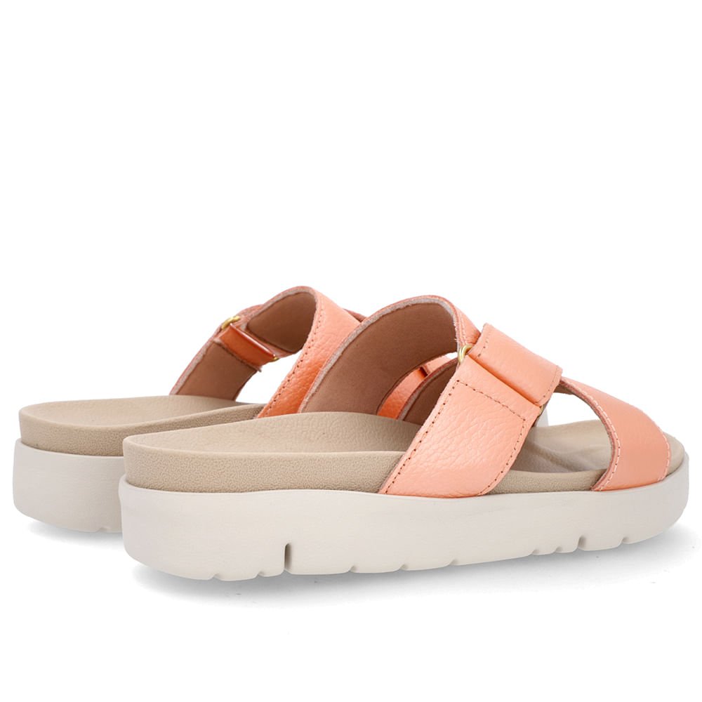 Tamanco Tiras Couro Laranja Perolado Laranja 3