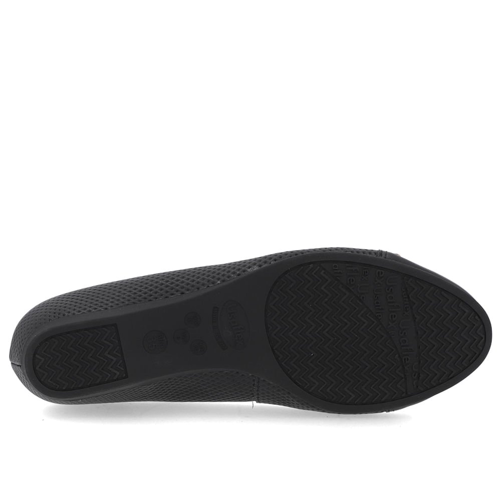Sapatilha Preta Couro Estampa Preto 5
