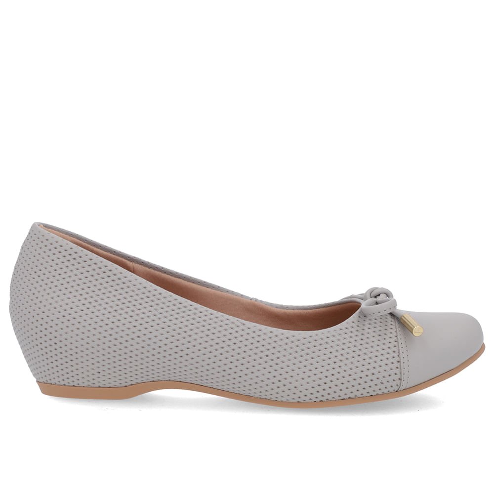 Sapatilha Cinza Couro Estampa