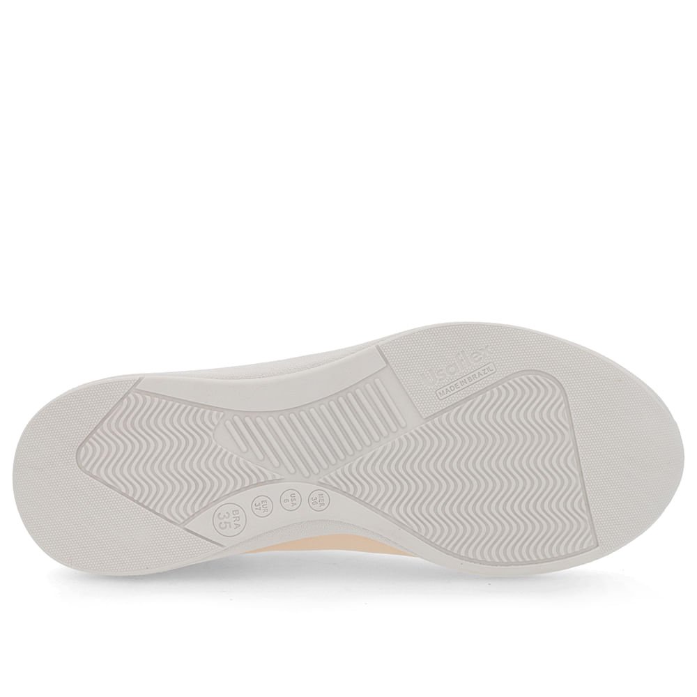 Tênis Básico Laranja Claro Couro Elástico Pêssego 5