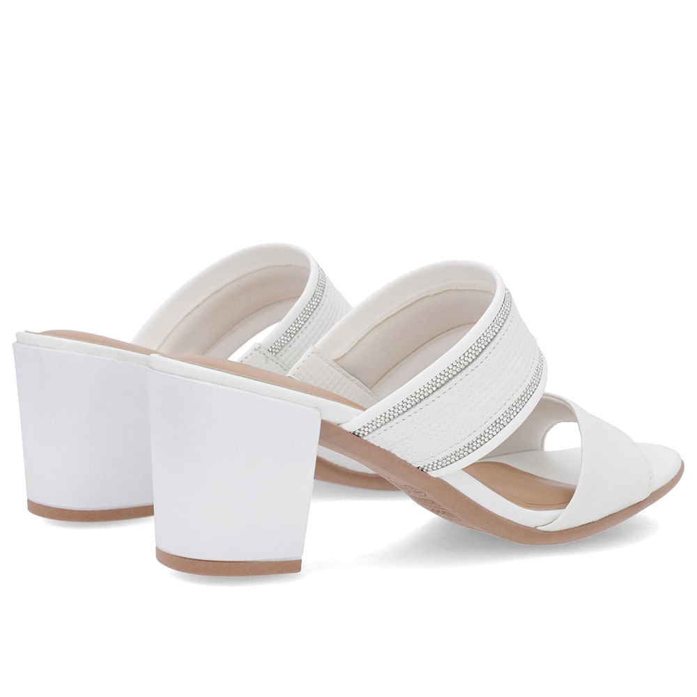 Tamanco Bico Redondo Couro Branco Branco 3