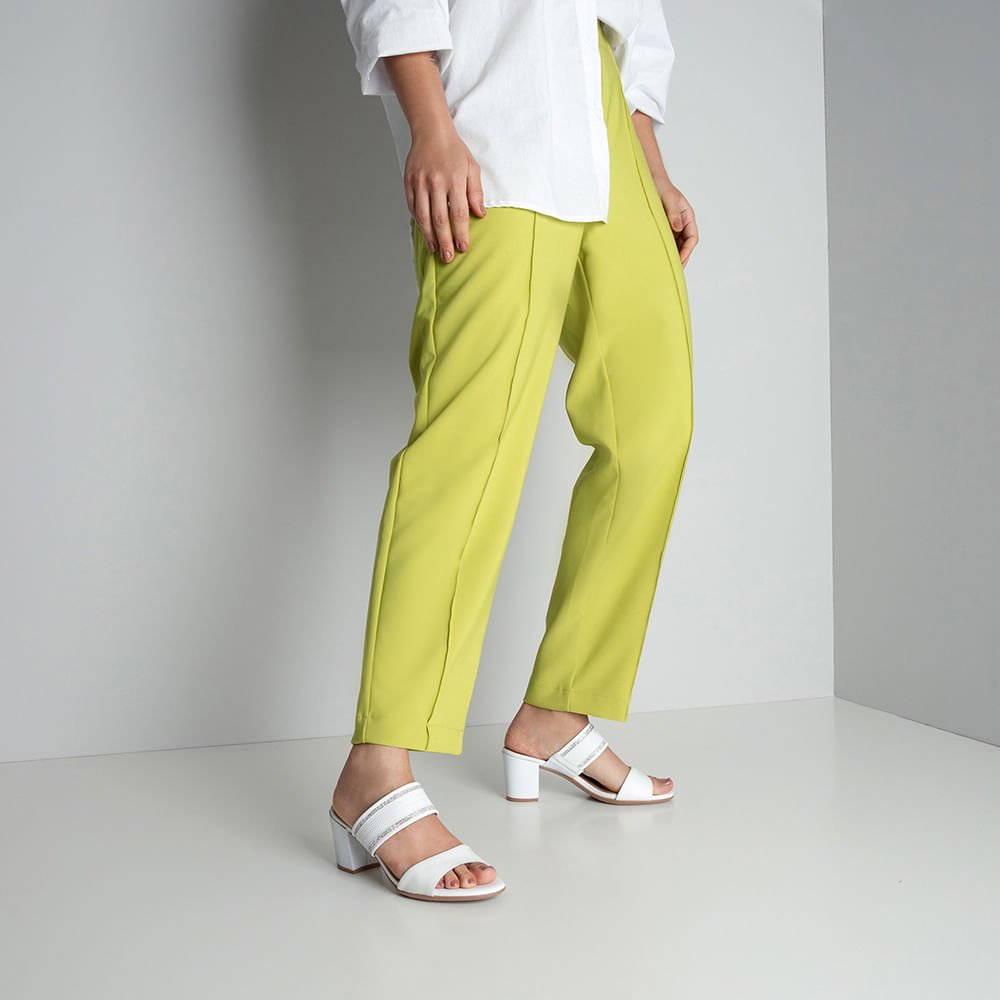 Tamanco Bico Redondo Couro Branco Branco 4