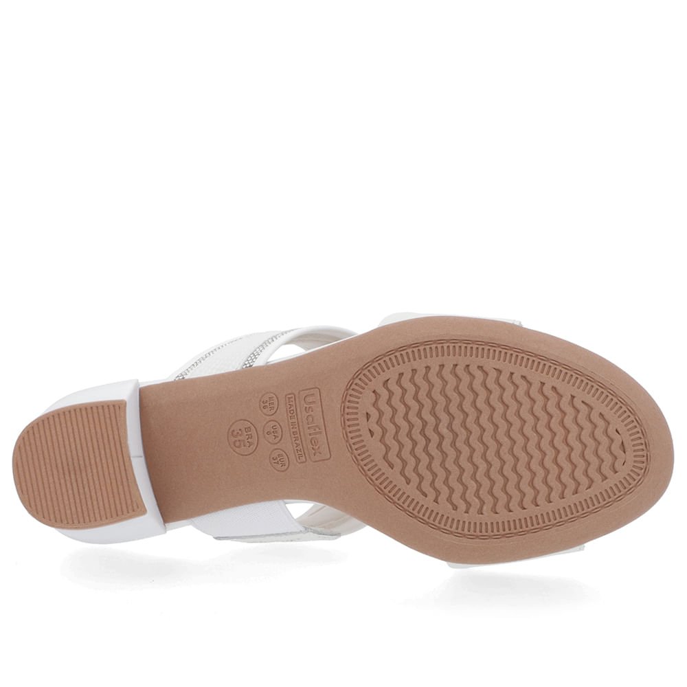 Tamanco Bico Redondo Couro Branco Branco 5