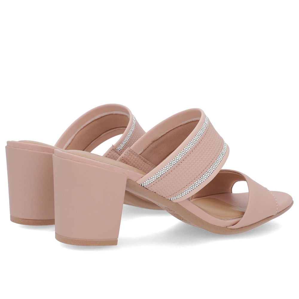 Tamanco Bico Redondo Couro Rosa Rosa 3