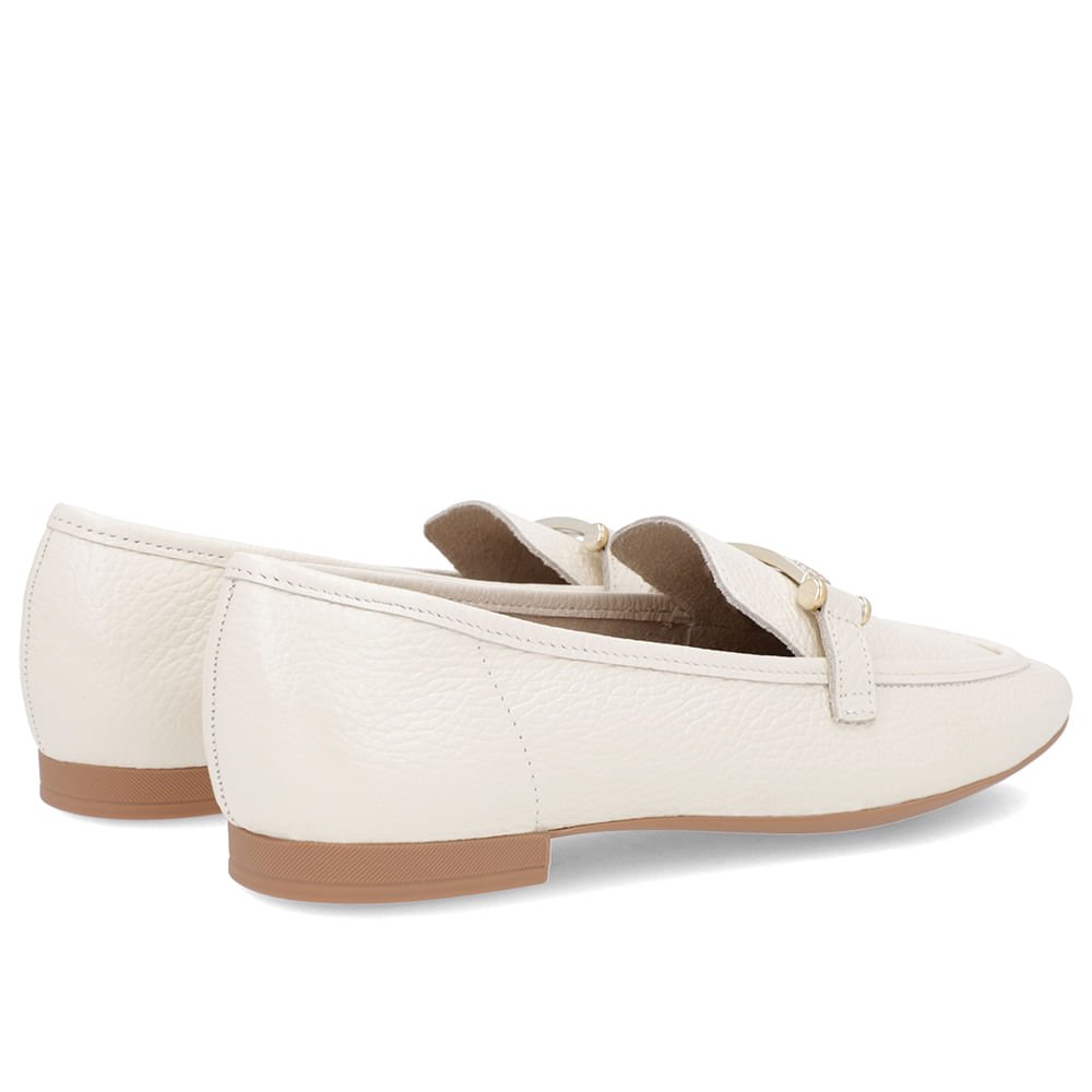 Loafer Off-White Couro Strass Branco 3