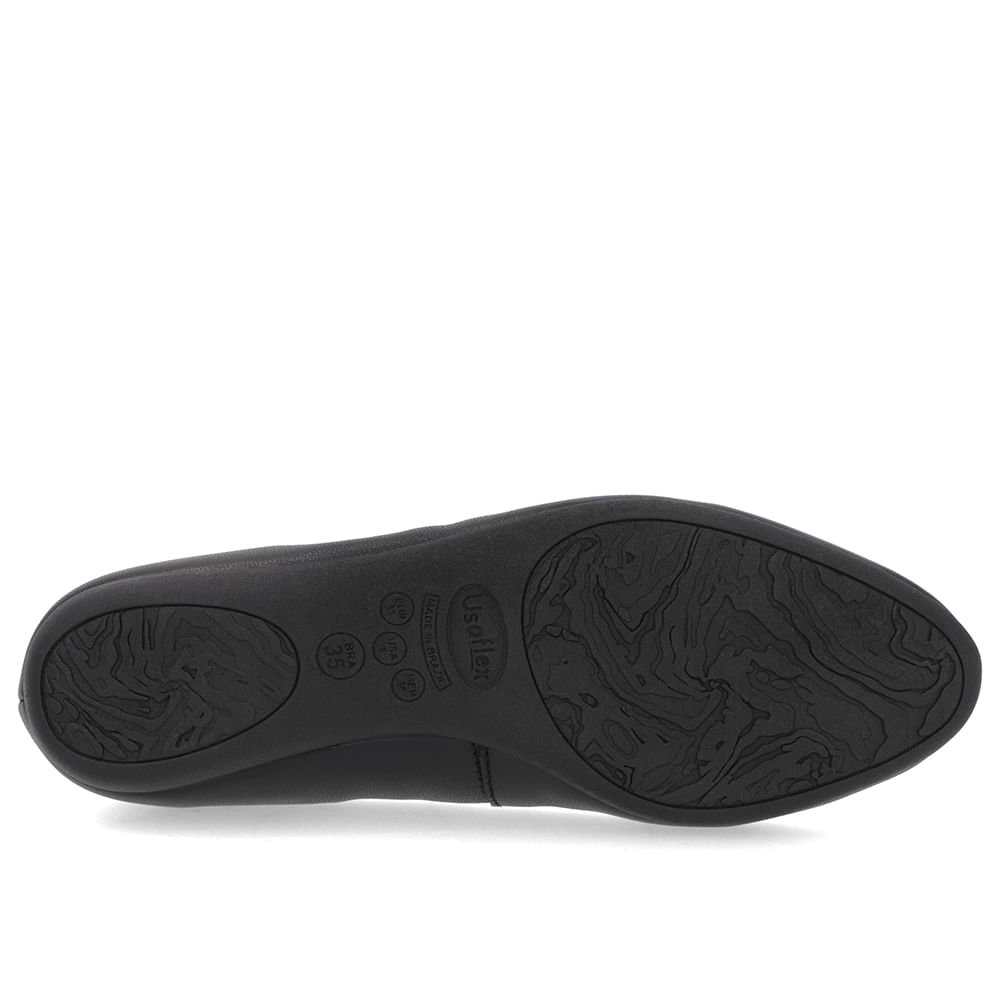 Sapatilha Preta Couro Rasteira Preto 5