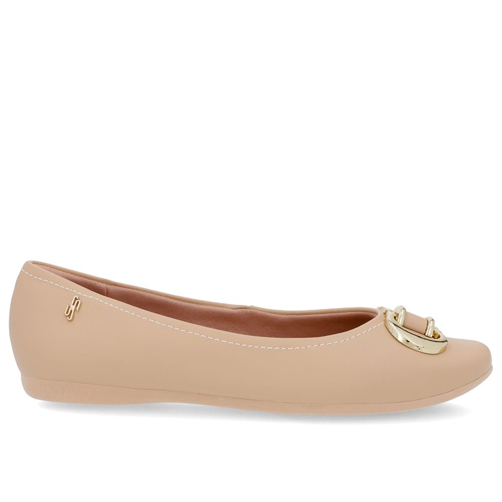 Sapatilha Bege Couro Rasteira Bege 1