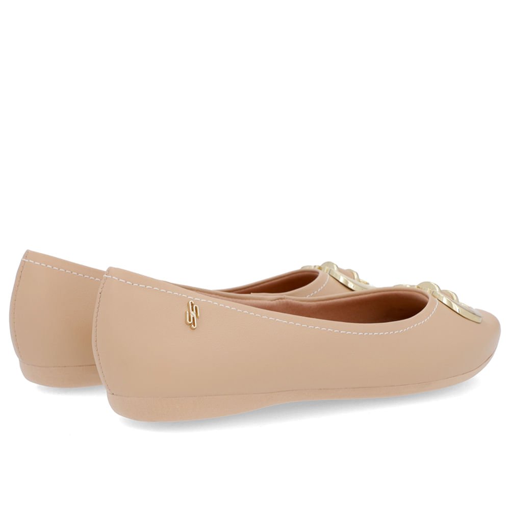 Sapatilha Bege Couro Rasteira Bege 3