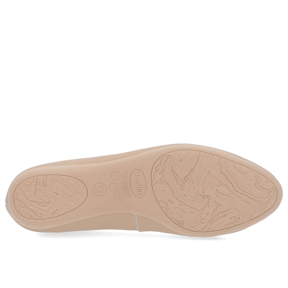 Sapatilha Bege Couro Rasteira Bege 5