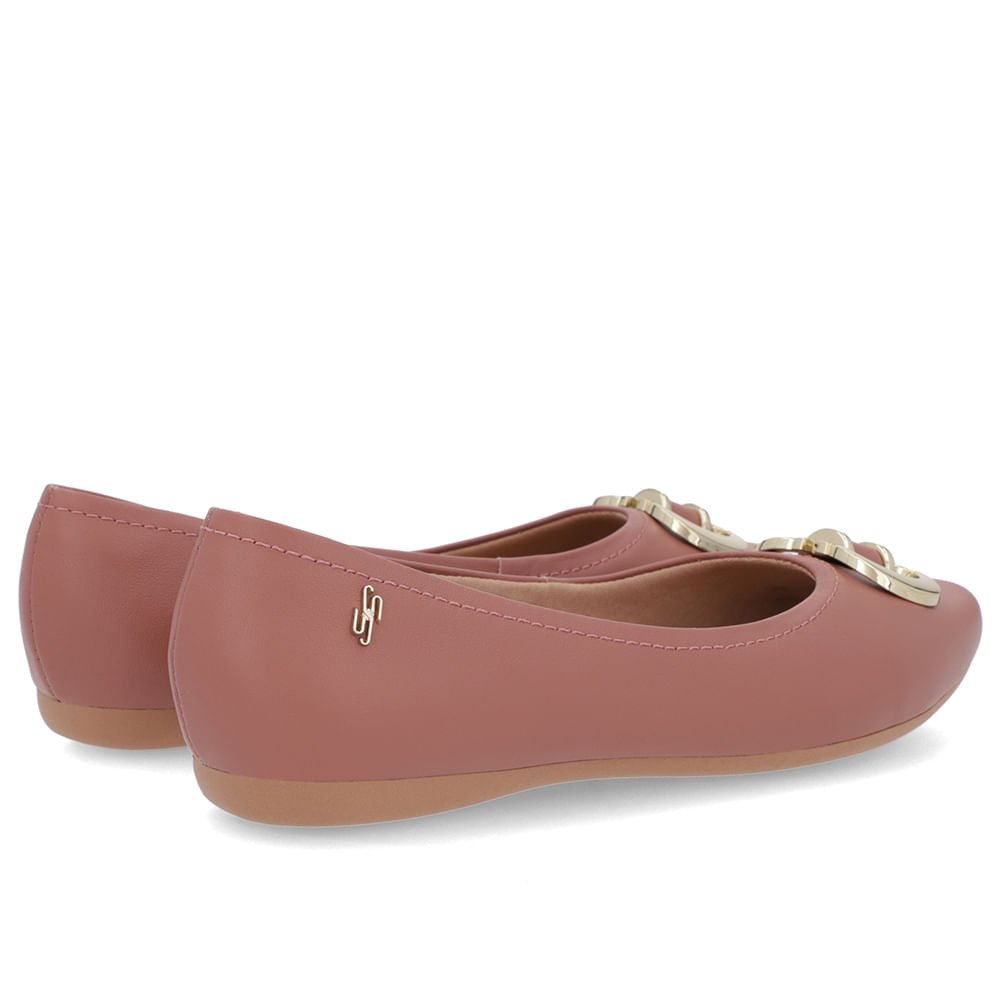 Sapatilha Rosa Couro Rasteira Marrom 3